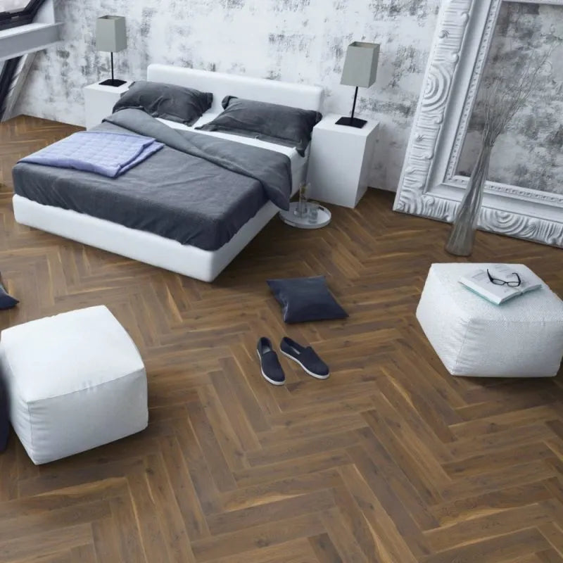 Fusion Herringbone 12mm - Coffee Oak