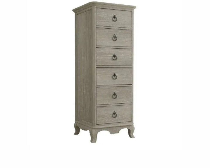 Arles 6 Drawer Tallboy Chest of Drawers – Aged Oak Finish