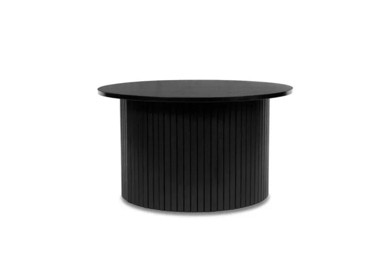Axel Fluted Round Coffee Table - Charcoal Oak