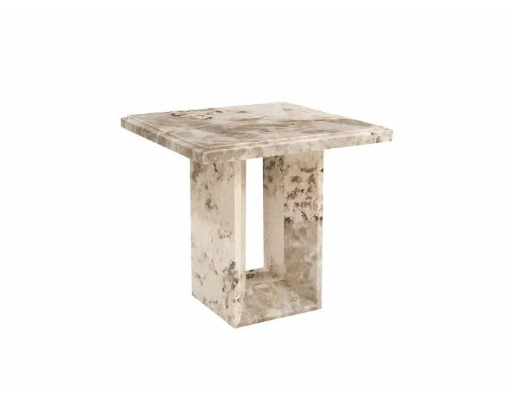 mottled mocha marble effect lamp table with sculptural base modern living room furniture