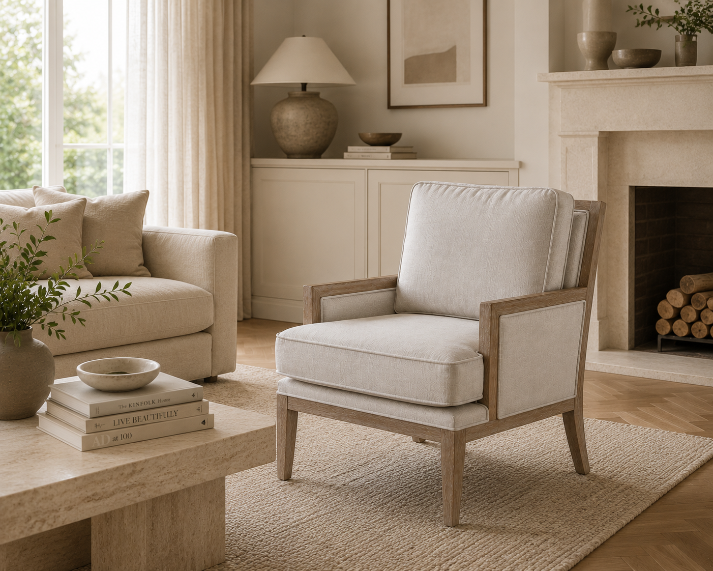 Beatrice Accent Chair - Natural Linen