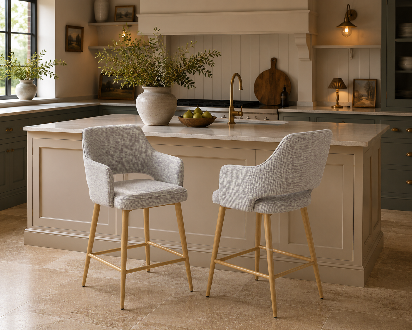 Eden Counter Chair (Set of 2) - Pewter