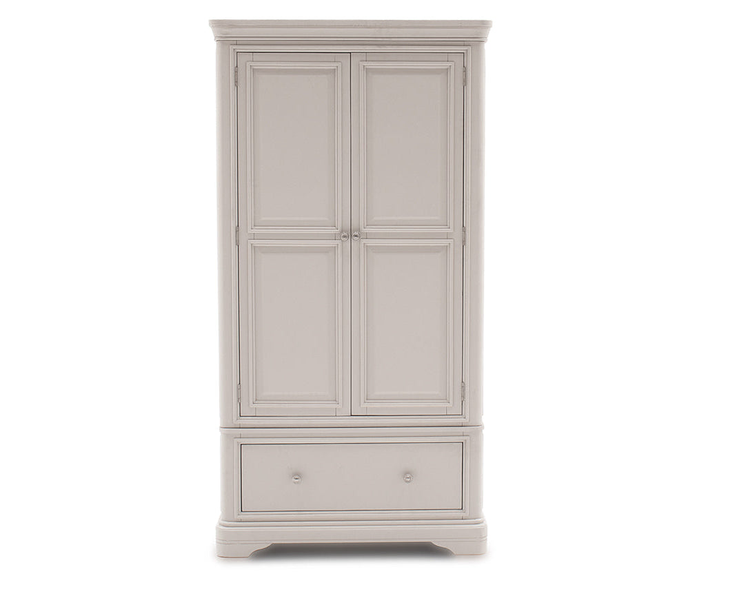 Mabel Taupe 2 Door 1 Drawer Wardrobe – front view