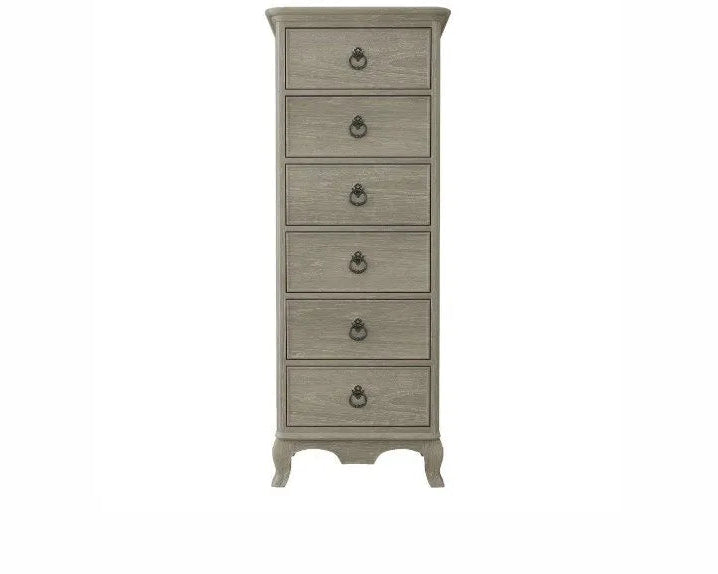 Arles 6 Drawer Tallboy Chest of Drawers – Aged Oak Finish
