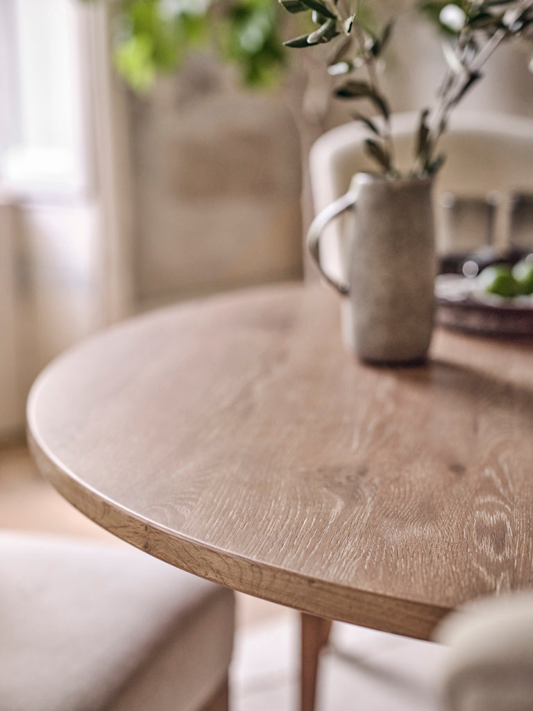 Antibes 125cm Round Oak Dining Table
