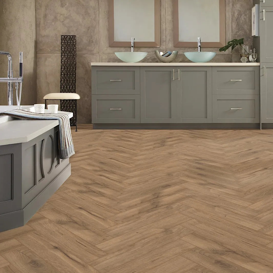Manor Herringbone 8mm - Oak Griege