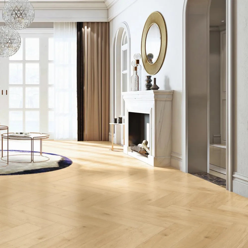 Manor Herringbone 8mm - Oak Natural Beige