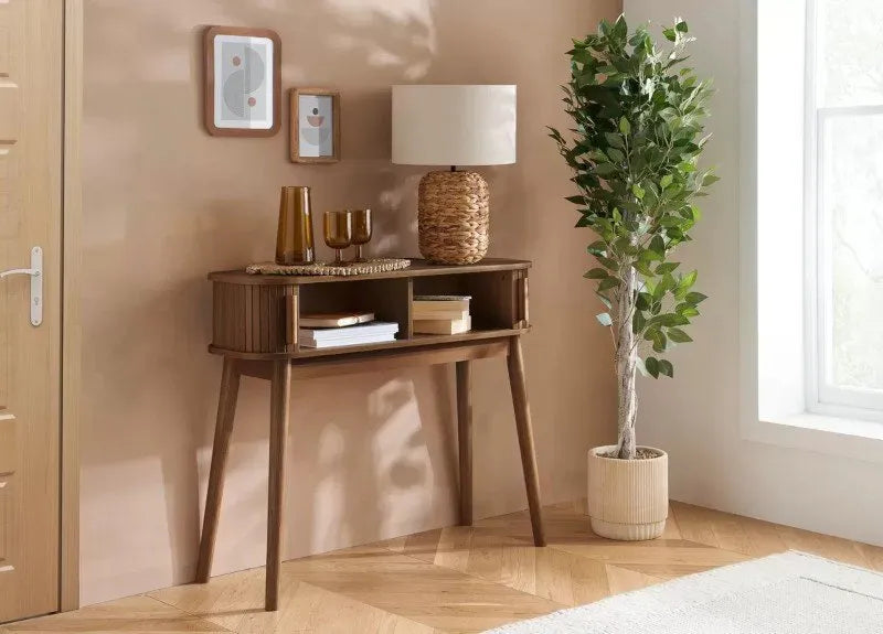 Axel Fluted Walnut Console Table