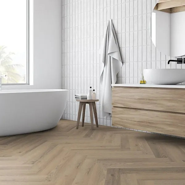 Fusion Herringbone 12mm - Griege Oak