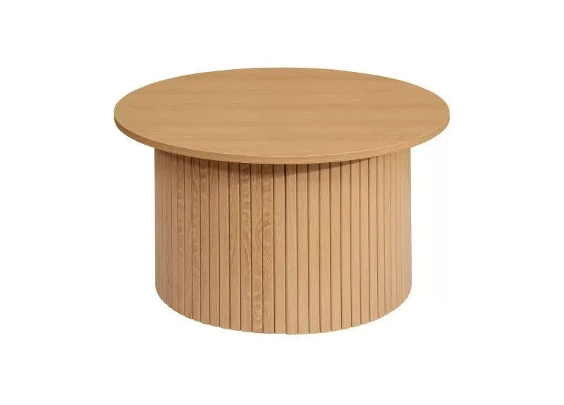 Axel Fluted Oak Round Coffee Table