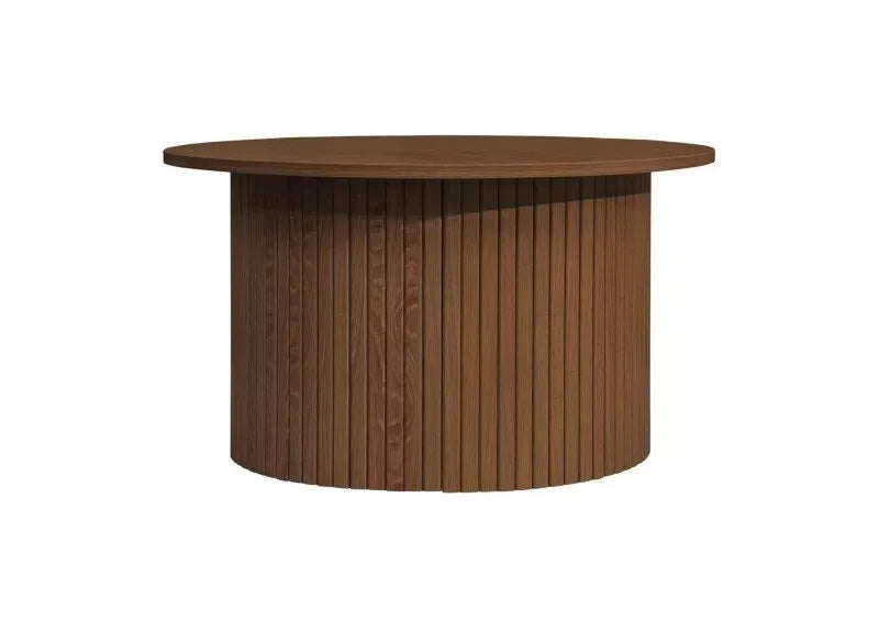 Axel Fluted Walnut Round Coffee Table