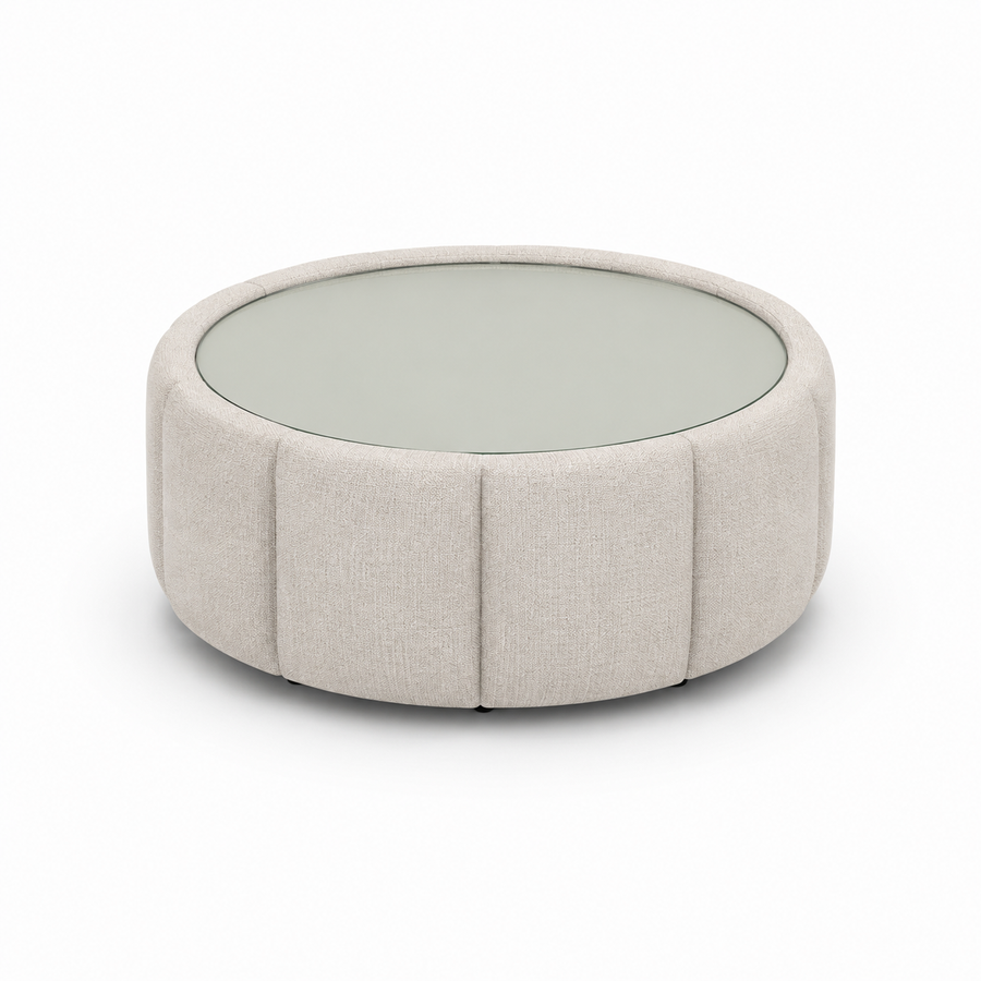Round Swivel Table with Glass Top
