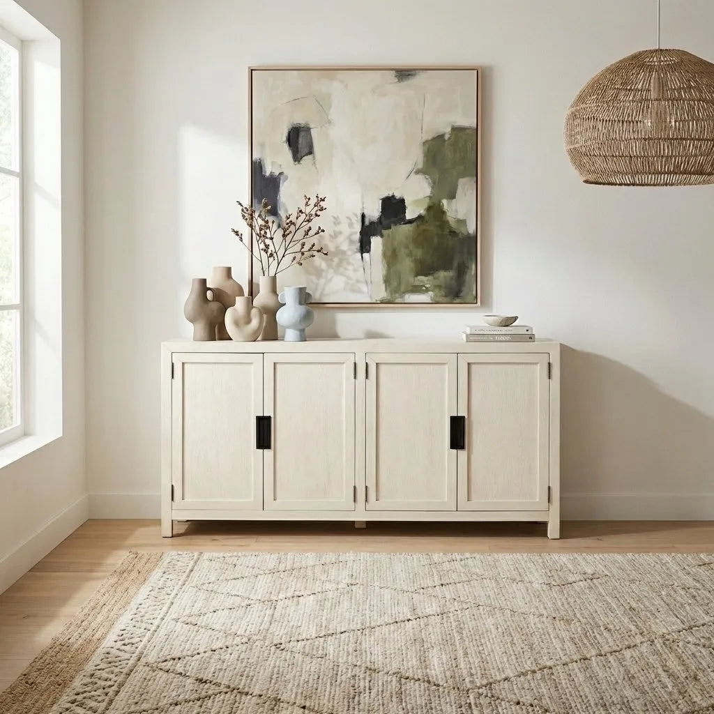 Tiffany White Large 4 Door Sideboard
