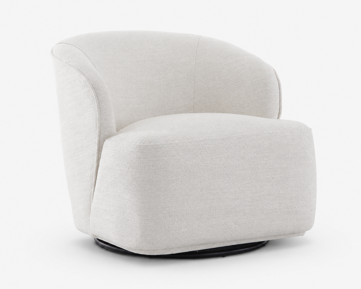 Aira Off-White Swivel Chair by KŌSH – angled view