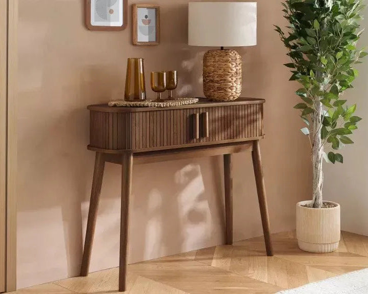 Axel Fluted Walnut Console Table