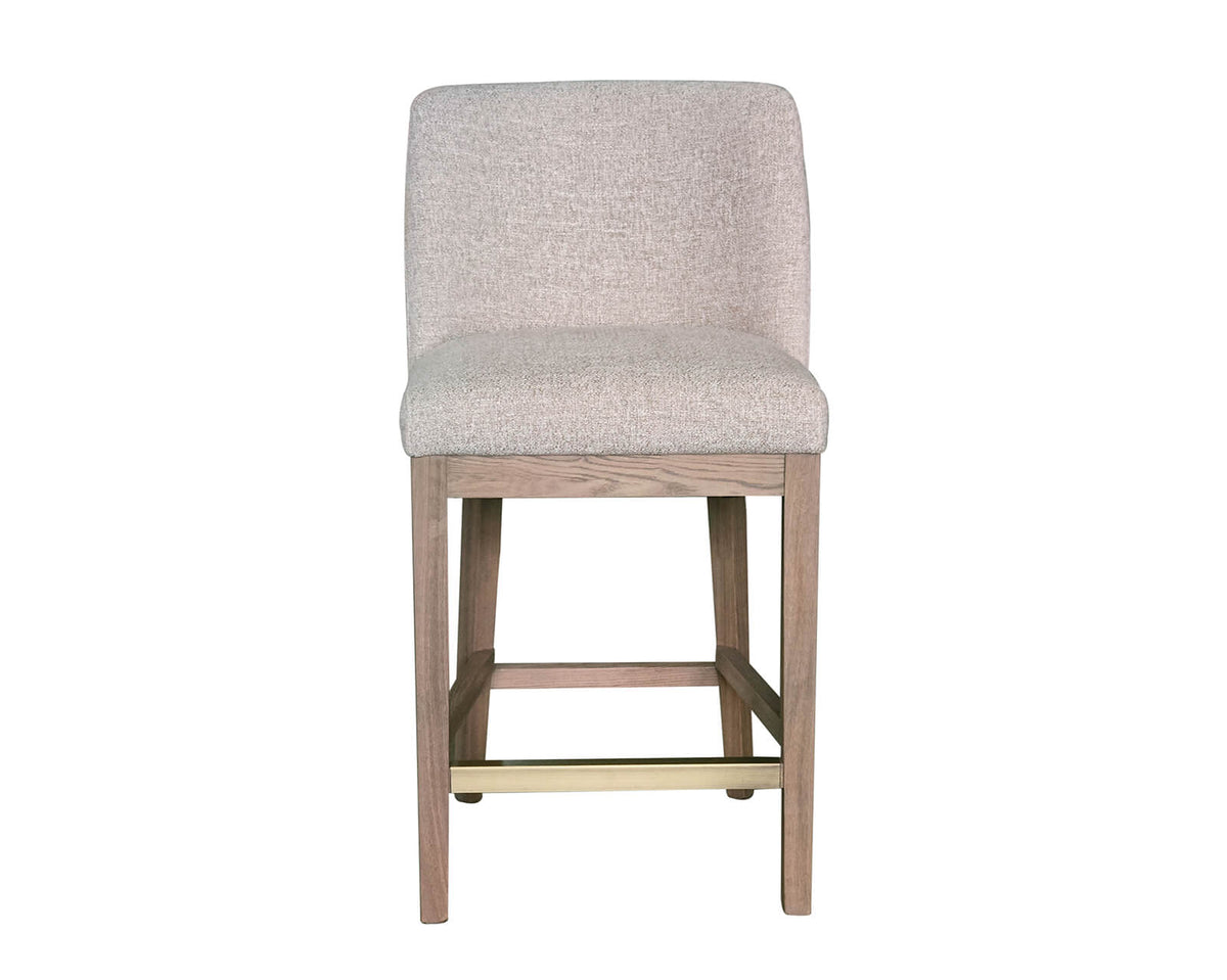 Denby Counter Stool in oatmeal with light oak-toned frame