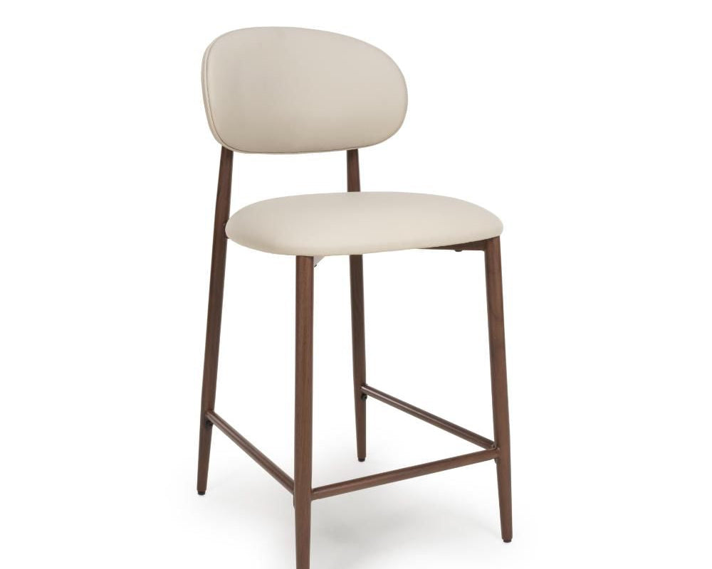 Front view of Etta Taupe PU Counter Chair