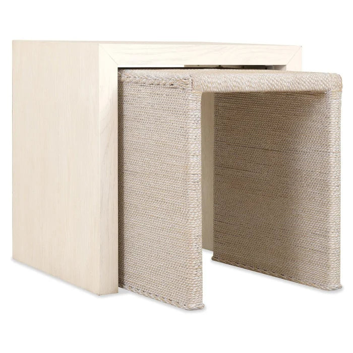 Two nesting tables separated showing flexible use