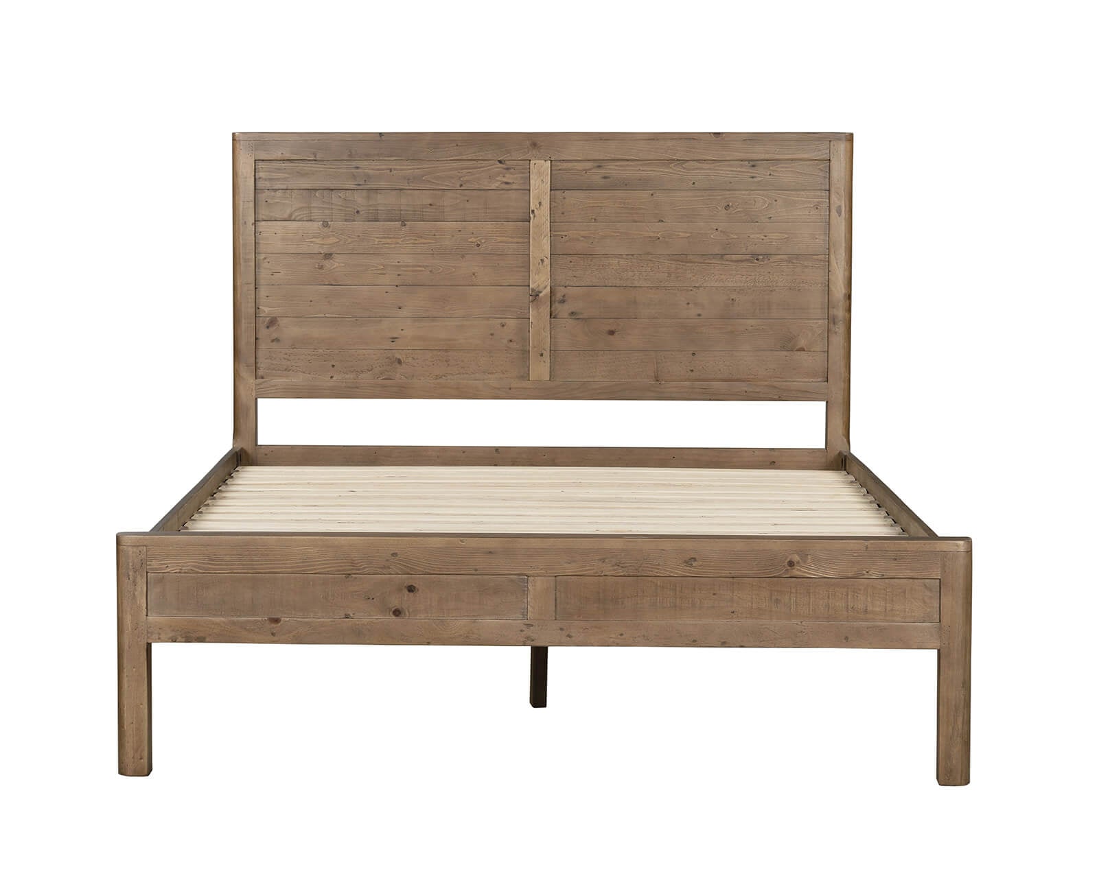 Inola double bedframe in reclaimed pine Cashew finish
