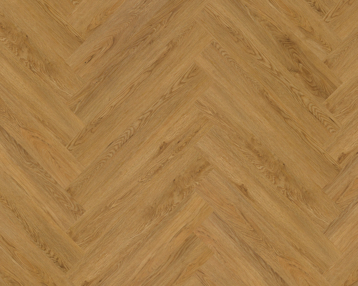 Light brown wood flooring shown in a herringbone pattern, featuring natural wood grain textures.