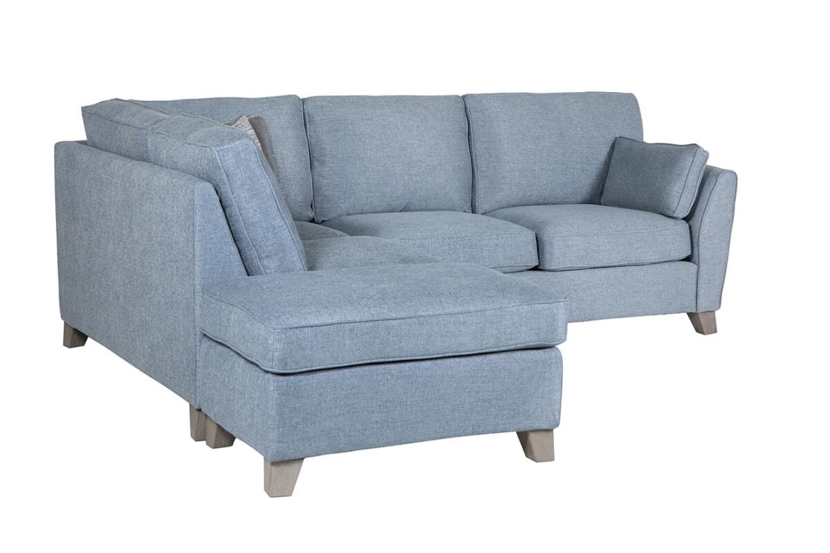 Cantrell Blue Corner Sofa Left Hand Facing to buy online UK and Ireland delivery catalogue