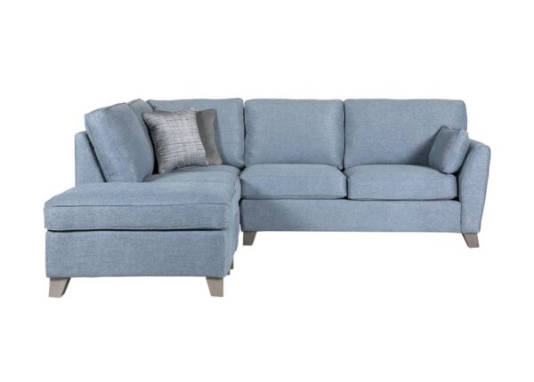 Cantrell Corner Sofa Left Hand Facing in Blue Fabric to buy online UK and Ireland delivery or visit The Urban Company Newry