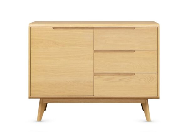 Carrington Modern Oak Sideboard - 1 Door 3 Drawer to buy online with UK and Ireland delivery