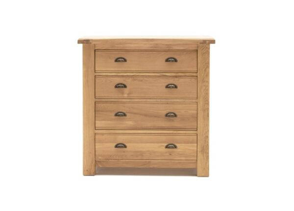 Breeze 4 Drawer Chest of Drawers in Oak and Oak Veneer finish to buy online UK & Ireland delivery or visit The Urban Company Newry