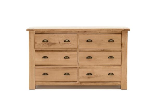 Breeze 6 Drawer Chest of Drawers in Oak and Oak Veneer finish to buy online UK & Ireland delivery or visit The Urban Company Newry