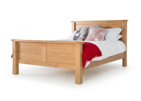 Breeze King Size Bed Frame in solid Oak and Oak Veneer finish to buy online UK & Ireland delivery or visit Urban Home Newry