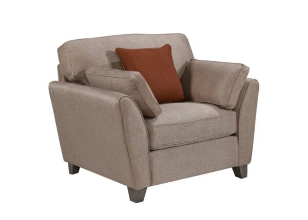 Cantrell 1 Seater Armchair upholstered in Biscuit Brown fabric to buy online UK and Ireland delivery or visit Urban Home Co Newry