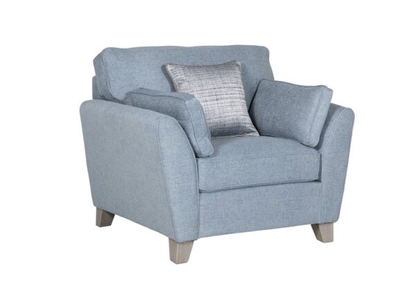 Cantrell 1 Seater Armchair upholstered in Blue fabric to buy online UK and Ireland delivery or visit Urban Home Co Newry