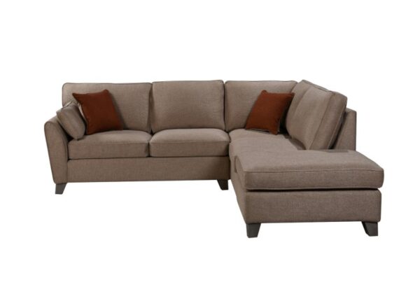 Cantrell Corner Sofa Right Hand Facing in Biscuit Brown Fabric to buy online UK and Ireland delivery or visit The Urban Company Newry