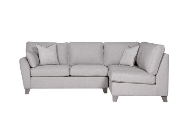 Cantrell Corner Sofa Right Hand Facing in Light Grey Fabric to buy online UK and Ireland delivery or visit Urban Home Newry