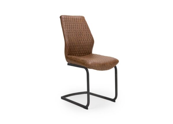 Charlie Dining Chair in Antique Brown Faux Leather Fabric to buy online UK & Ireland delivery or visit The Urban Company Newry