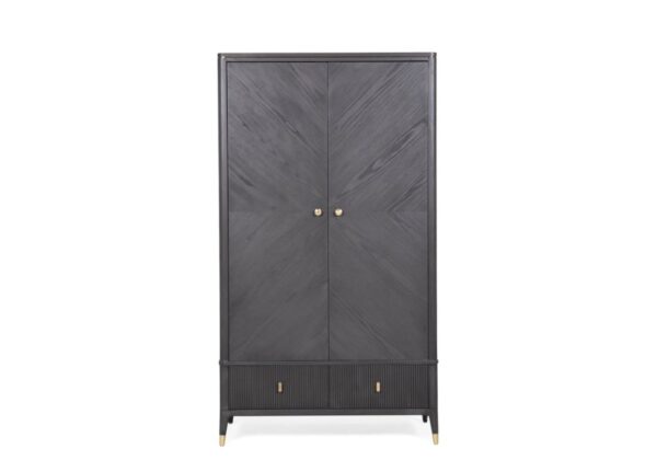 Diletta Wardrobe 2 Door 2 Drawer Ebony finish to buy online UK and Ireland Delivery or visit Urban Furnishing Co Newry