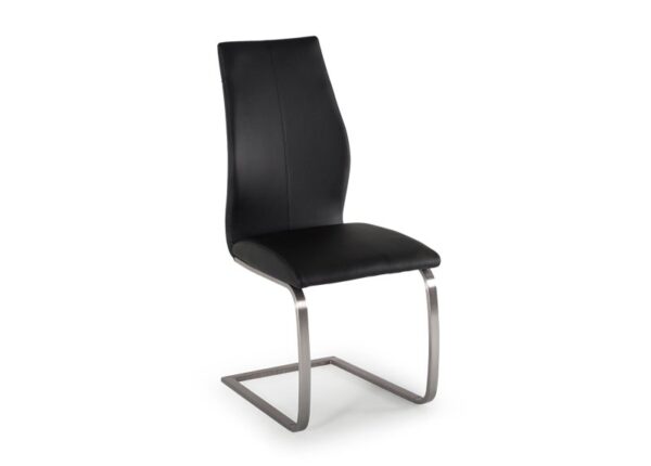 Irma Dining Chair in Black Faux Leather Upholstery to buy online UK and Ireland delivery or visit The Urban Company Newry