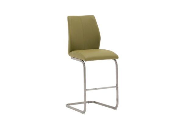 Irma Kitchen Counter Stool in Olive Green Faux Leather Upholstery to buy online UK and Ireland delivery or visit Urban Home Newry