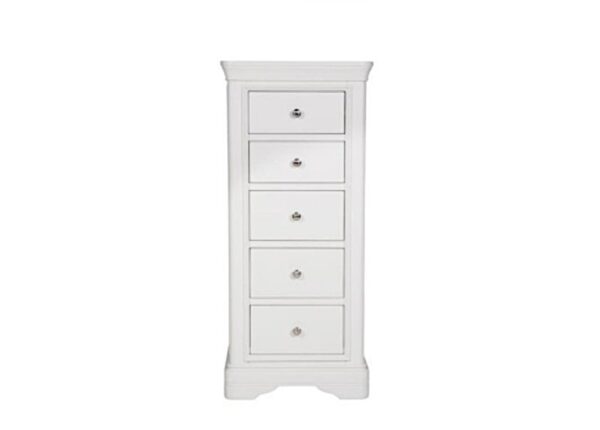 Mabel 5 Drawer Chest of Drawers in Bone colour finish to buy online UK & Ireland delivery or visit The Urban Company Newry