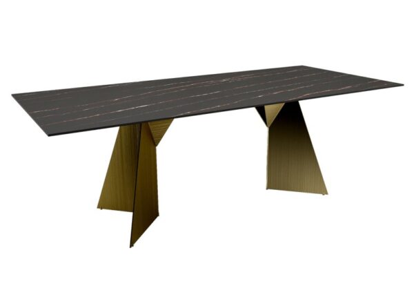 Osiris Dining Table Golden Black Sintered Stone Table Top buy online UK and Ireland or visit The Urban Company Newry