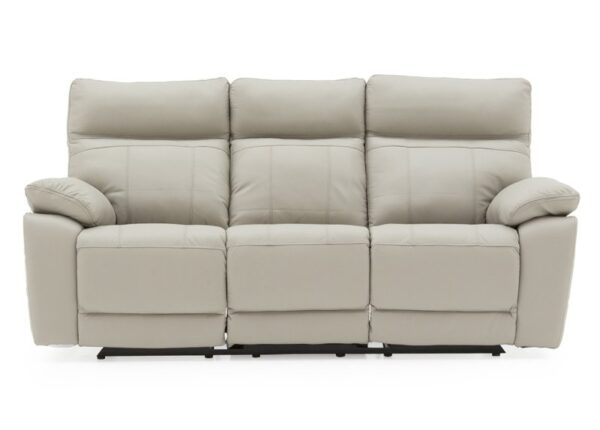 Positano 3 seater reclining sofa in Light Grey Leather to buy online UK & IRE delivery or visit The Urban Company Newry