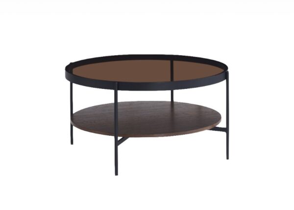 Soho Round Coffee Table 80cm Glass Metal and Wood to buy online UK and Ireland delivery or visit Urban Home Newry