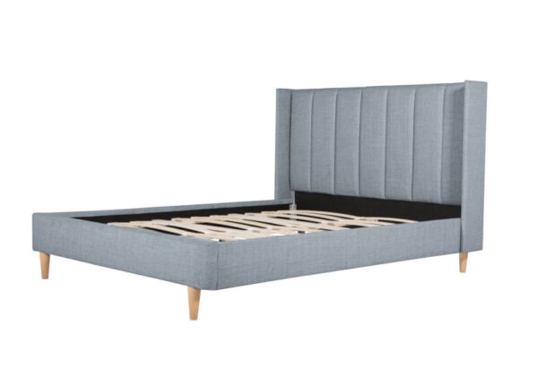 Allegra Double Bed Frame with Headboard Grey colour fabric to buy online UK and Ireland delivery or visit The Urban Company Newry