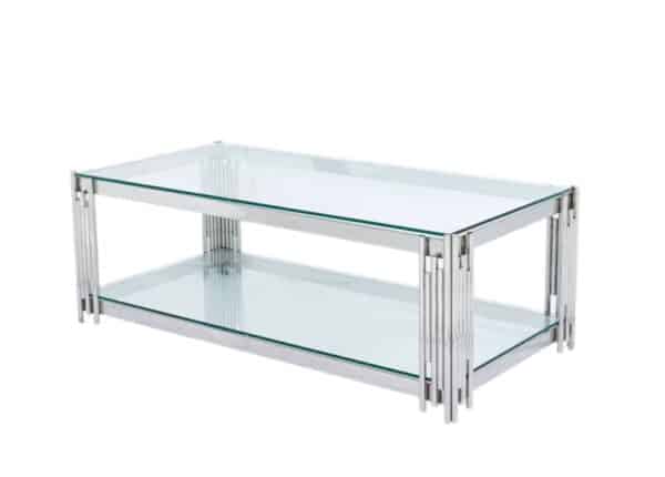 Belini Coffee Table Glass and Chrome to buy online UK and Ireland delivery or visit Urban Home Newry