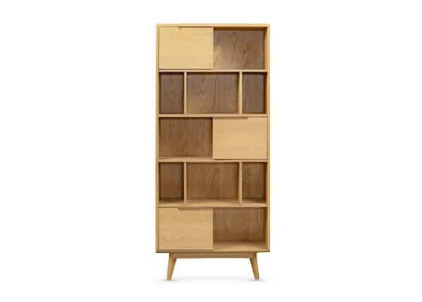 Carrington Large Bookcase Modern Oak Design to buy online UK and Ireland delivery or visit Urban Home Newry