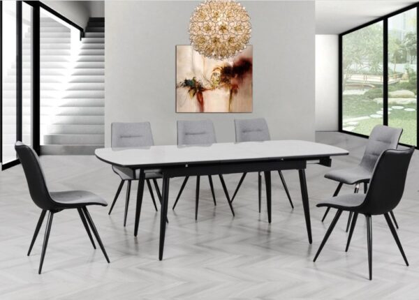 Cassino Extendable Dining Table Glass Top Automatic Extension to buy online UK and Ireland delivery or visit Urban Home Newry - room set