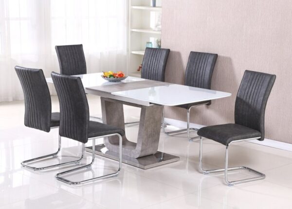 Castello Dining Set Extending 1.6m Table and 6 Chairs Grey to buy online UK and Ireland delivery or visit Urban Home Newry - room set