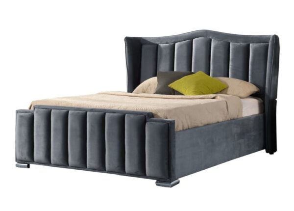 Clare Double Bed Frame Grey Upholstered Gas Lift Ottoman Bed to buy online UK and Ireland delivery or visit The Urban Company Newry