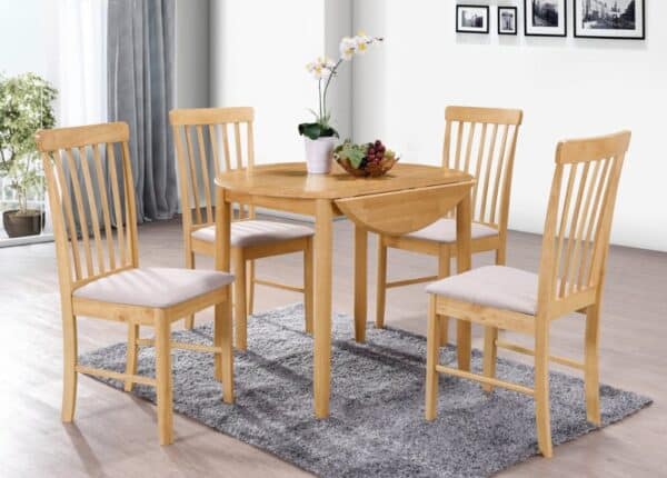 Cologne Dining Set Solid Wood Round Drop Leaf Extending Table and 4 Chairs to buy online UK and Ireland Delivery or visit Urban Home Newry