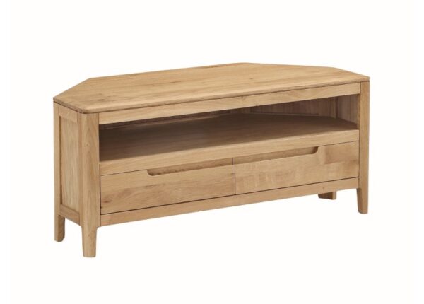 Dunmore Corner TV Unit Solid Oak to buy online UK and Ireland delivery or visit Urban Home Newry